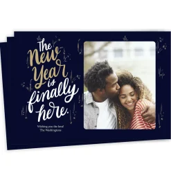 Celestial Flat New Year Photo Card