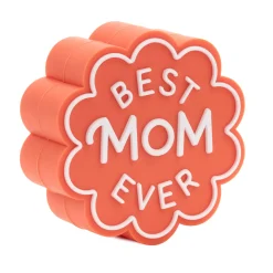Charmers Best Mom Ever Coral Silicone Charm