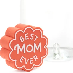 Charmers Best Mom Ever Coral Silicone Charm