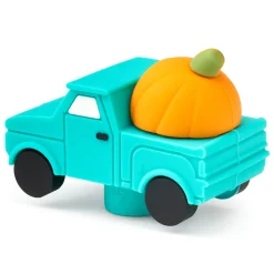 Charmers Blue Truck With Pumpkin Silicone Charm, 1.5" H