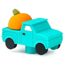 Charmers Blue Truck With Pumpkin Silicone Charm, 1.5" H