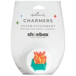 Charmers Dumpster Fire Funny Silicone Charm, 1.75" H