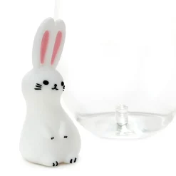 Charmers White Bunny Silicone Charm, 2.6" H