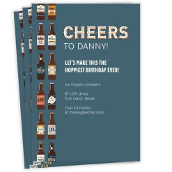 Cheers and Beers Flat Birthday Invitation