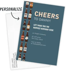 Cheers and Beers Flat Birthday Invitation