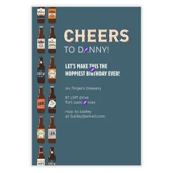 Cheers and Beers Flat Birthday Invitation