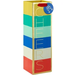 13" Cheers Color Block Wine Gift Bag