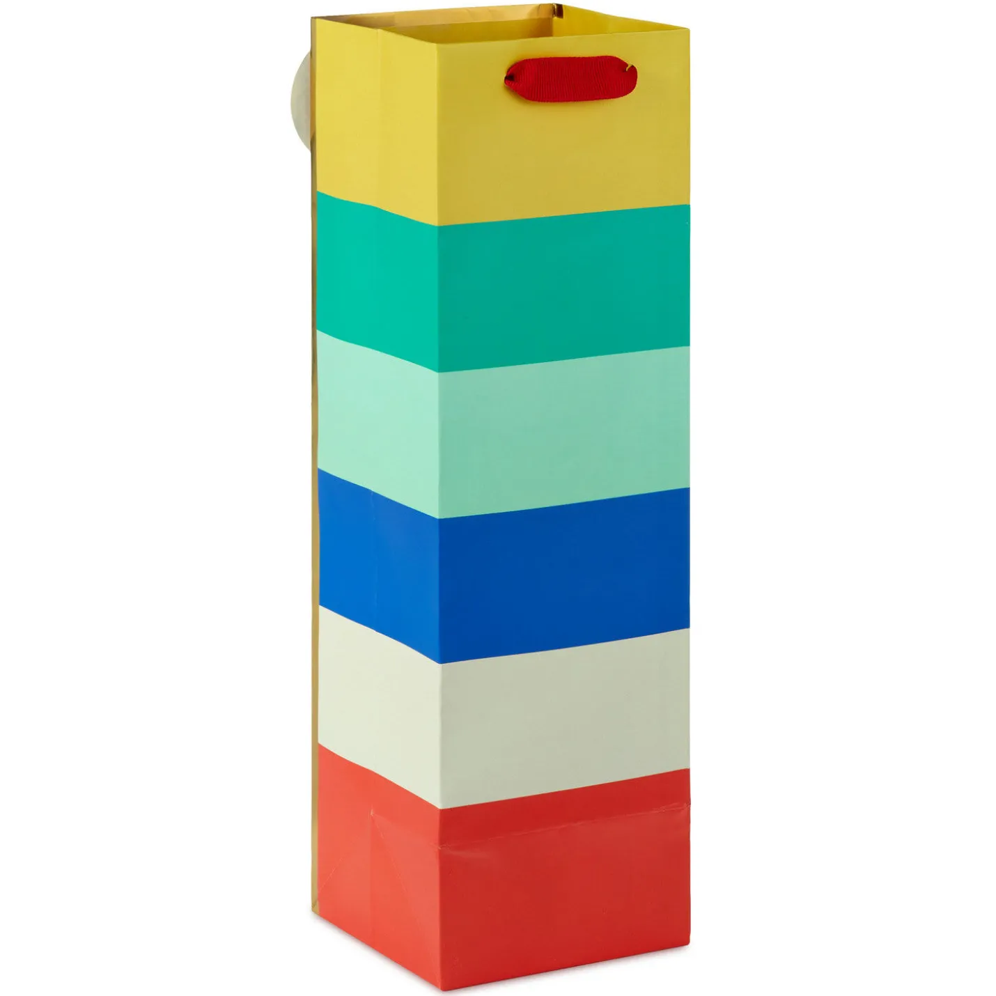 13" Cheers Color Block Wine Gift Bag