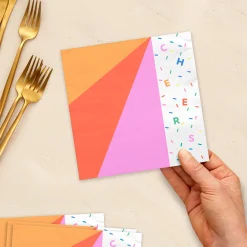Cheers Color Burst Dinner Napkins, Pack of 20