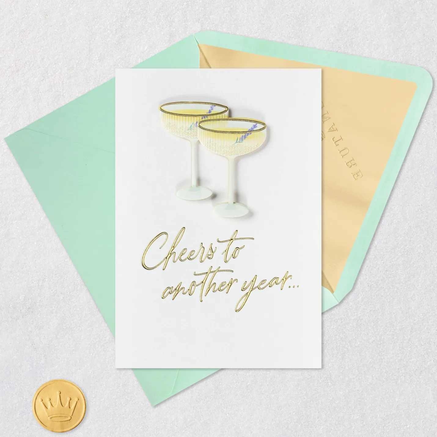 Cheers to Another Year Anniversary Card
