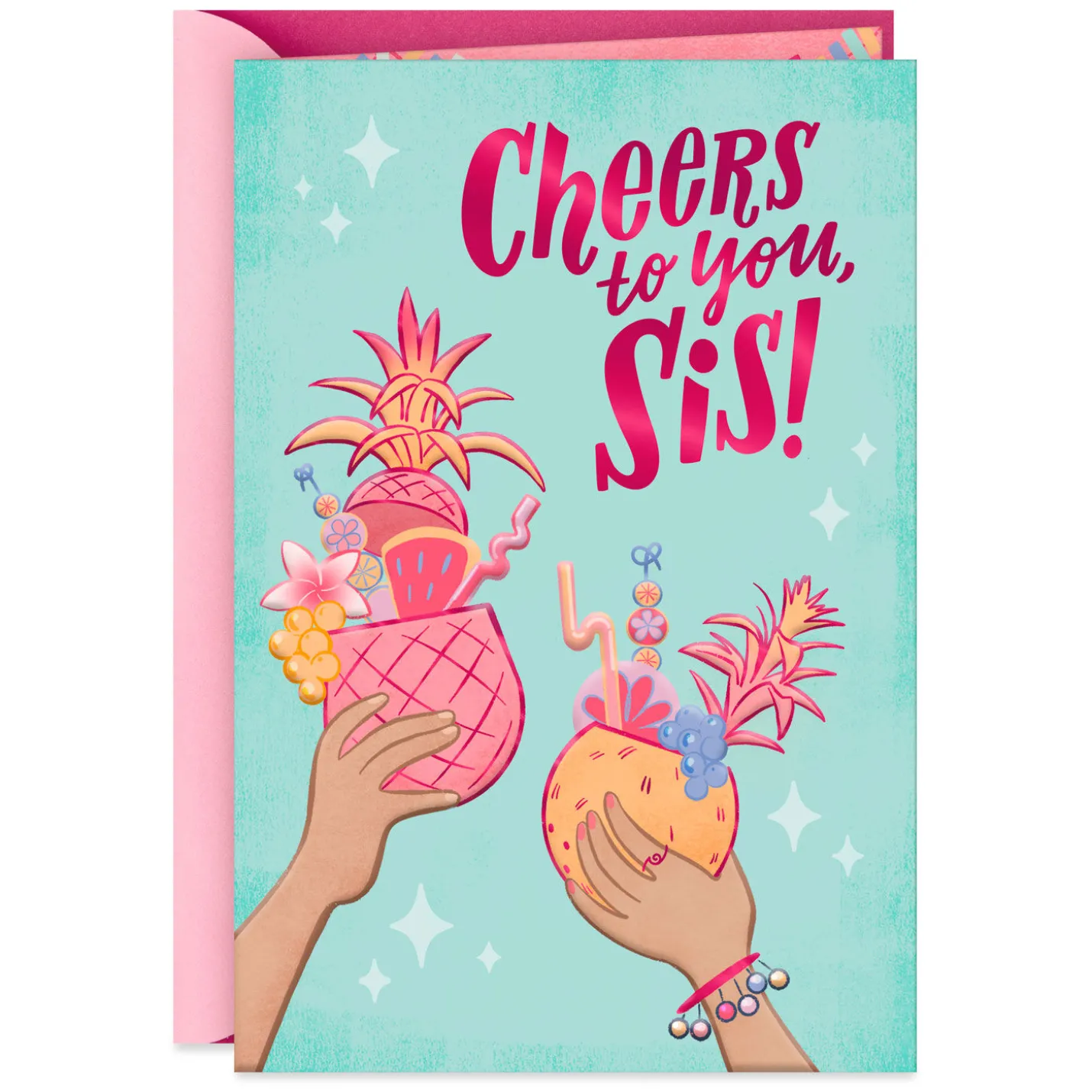 Cheers to Being Family and Friends Birthday Card for Sister