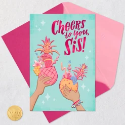 Cheers to Being Family and Friends Birthday Card for Sister