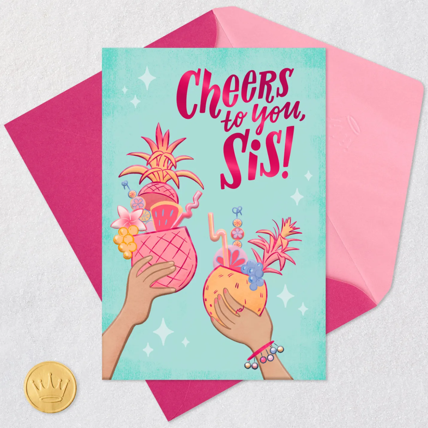 Cheers to Being Family and Friends Birthday Card for Sister