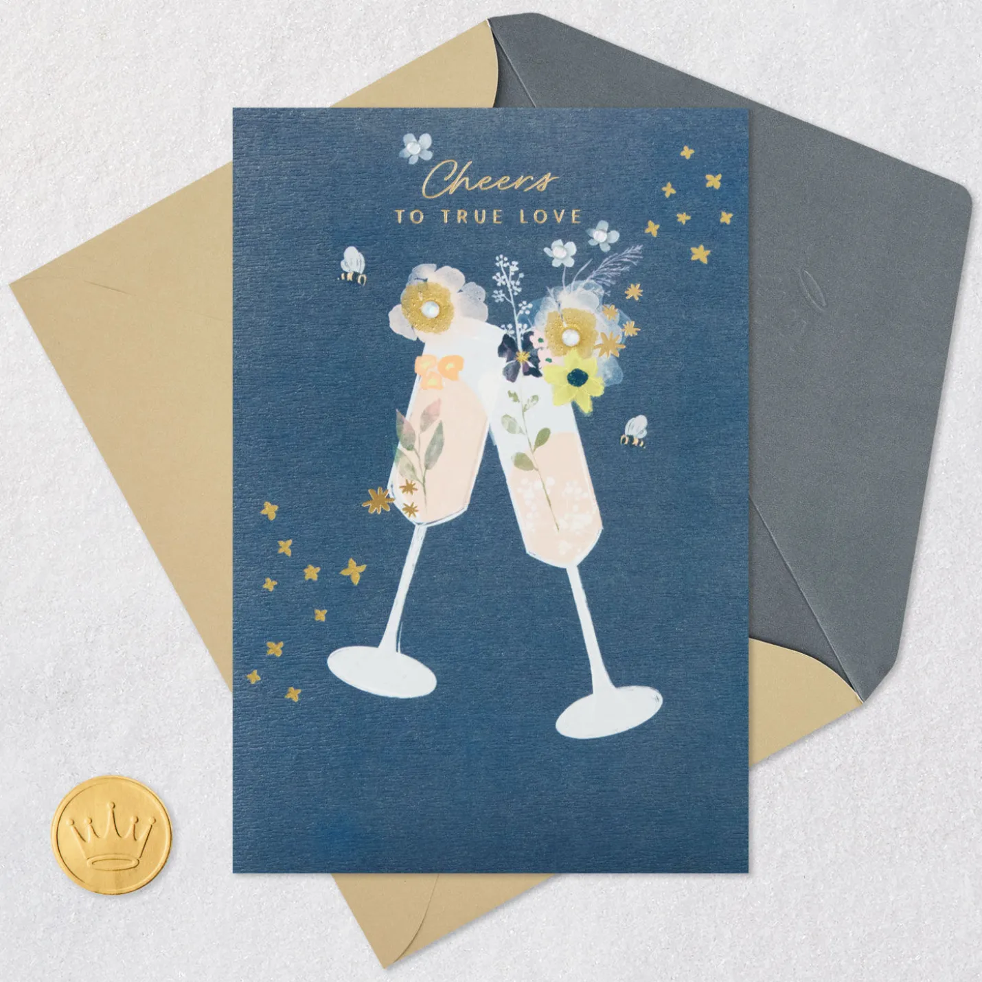 Cheers to True Love Anniversary Card