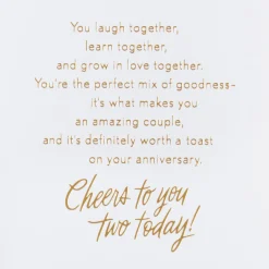 Cheers to You Two Anniversary Card for Couple