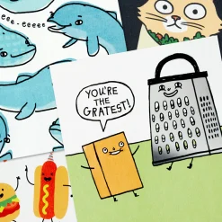Cheesy Puns Assorted Funny Cards, Pack of 12