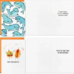 Cheesy Puns Assorted Funny Cards, Pack of 12