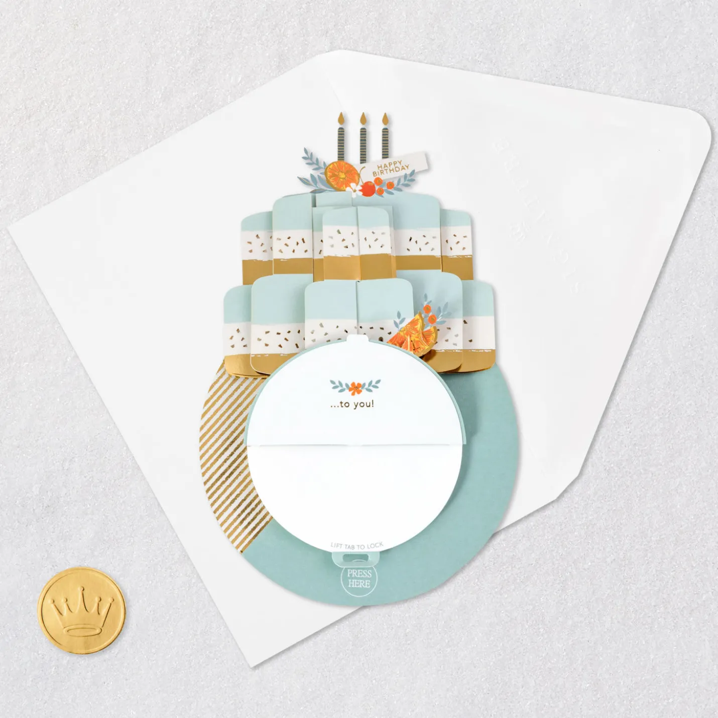 Citrus Cake Musical 3D Pop-Up Birthday Card With Motion