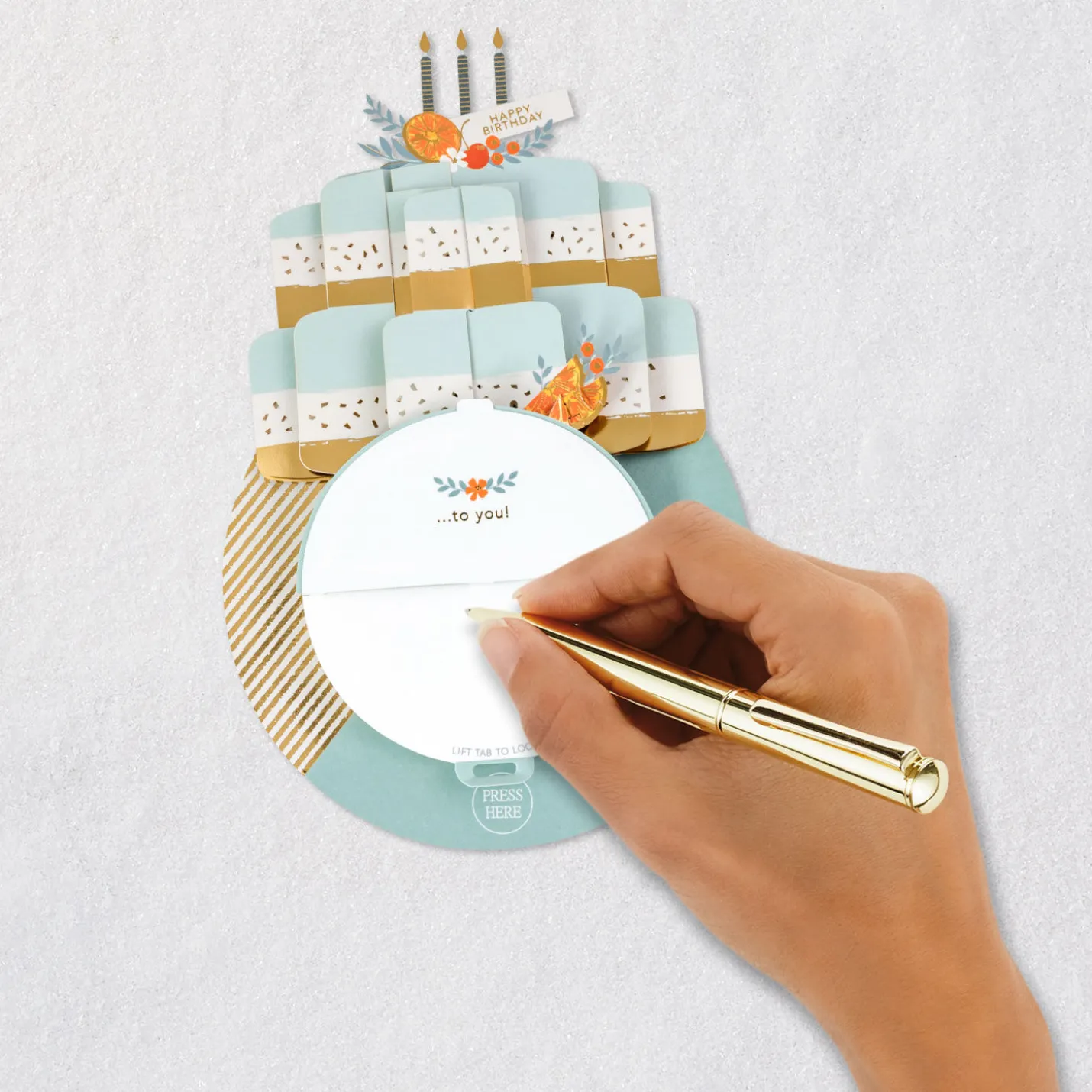 Citrus Cake Musical 3D Pop-Up Birthday Card With Motion