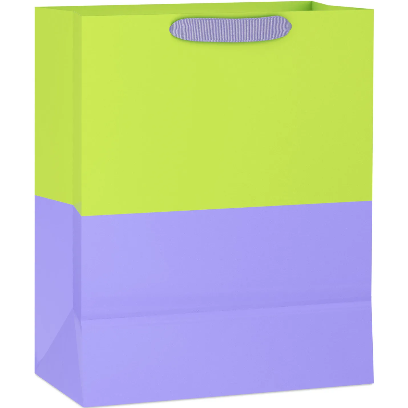 13" Citrus Green and Lavender Color Block Large Gift Bag