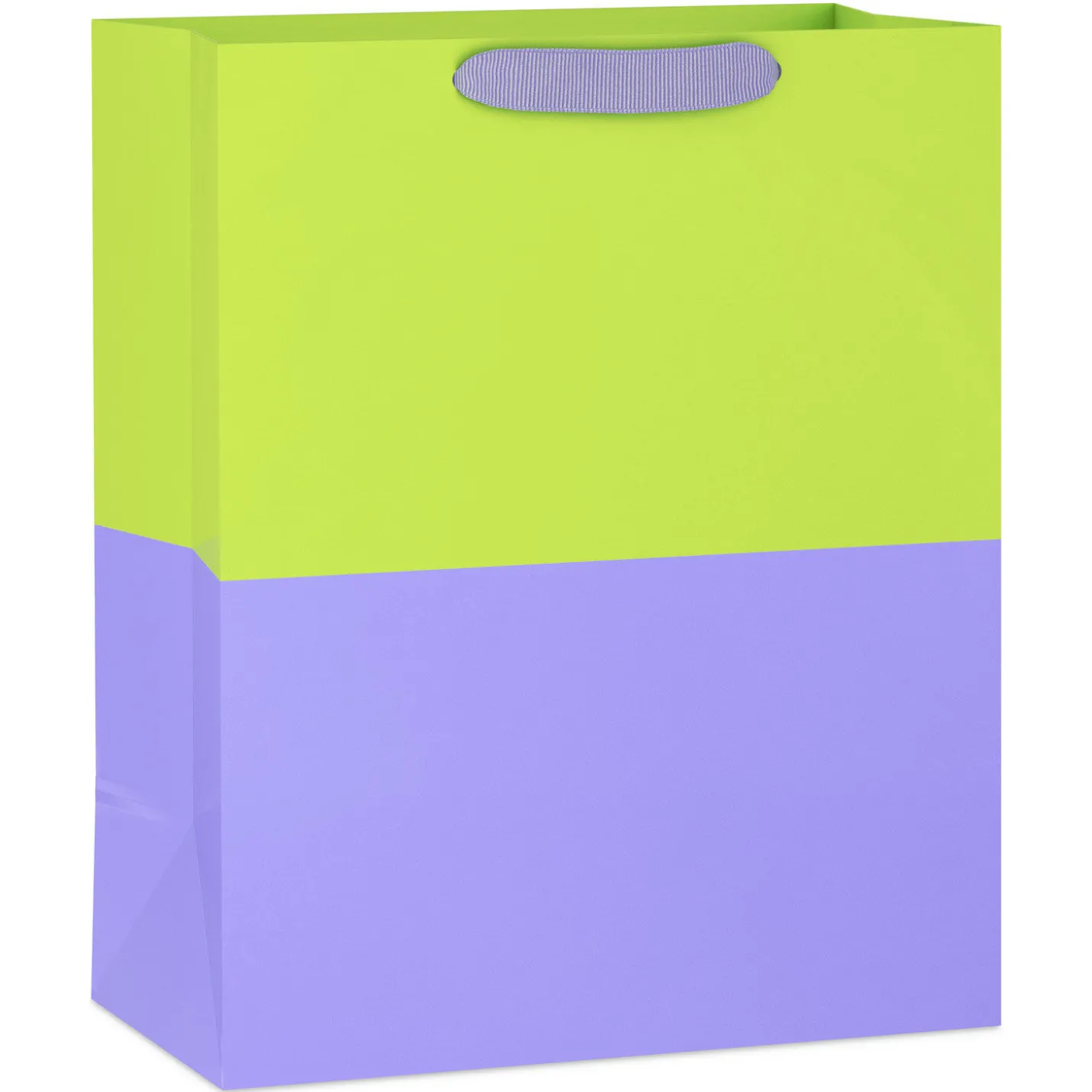 13" Citrus Green and Lavender Color Block Large Gift Bag