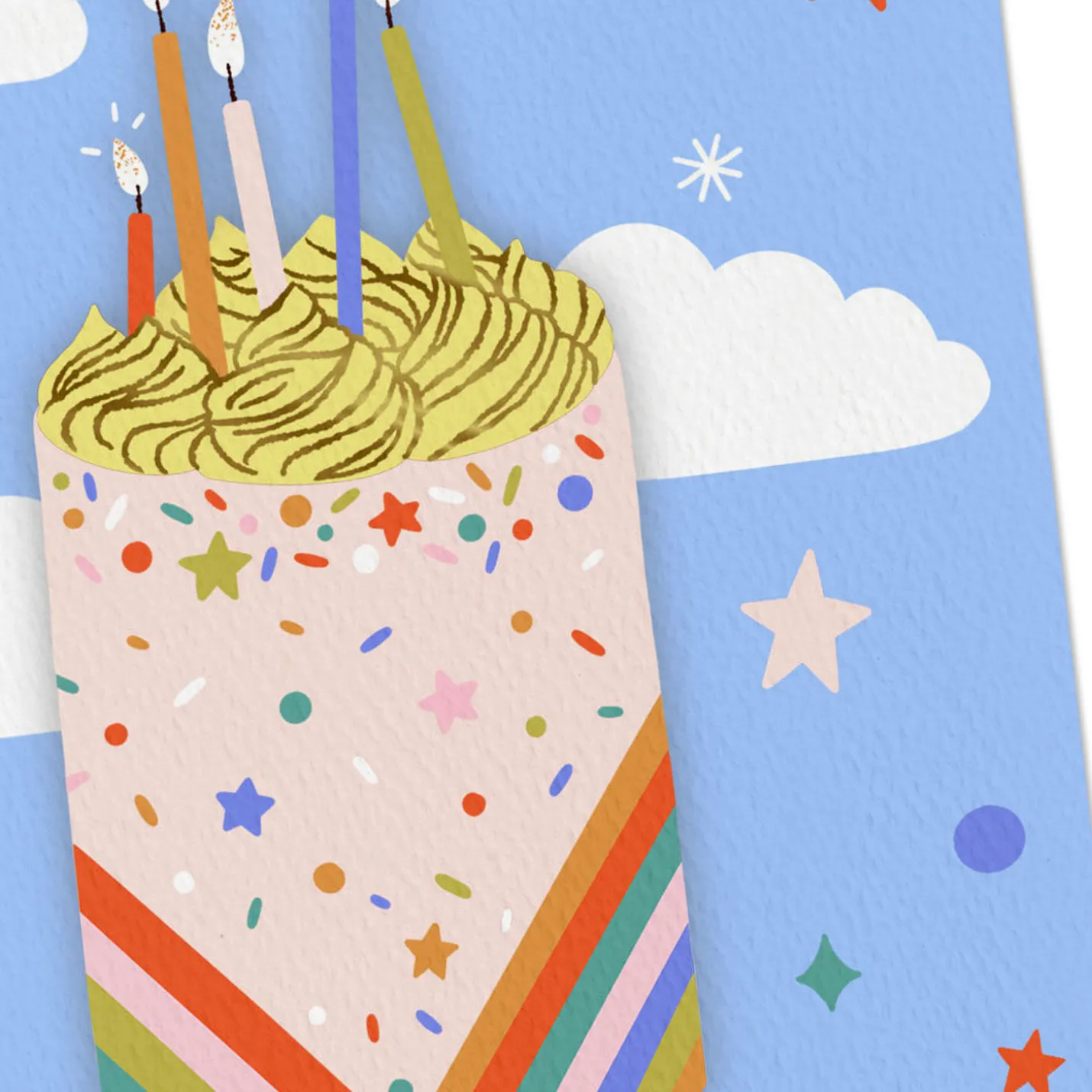 Classic Cake and Candle Vibes Birthday Card