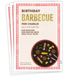 Classic Barbecue Flat Birthday Invitation
