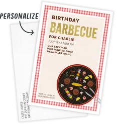 Classic Barbecue Flat Birthday Invitation