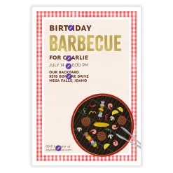 Classic Barbecue Flat Birthday Invitation