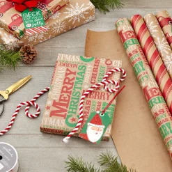Classic Christmas 4-Pack Kraft Wrapping Paper Assortment, 88 sq. ft.