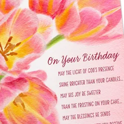 Classic Florals Assorted Religious Birthday Cards, Box of 12
