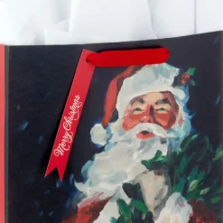 13" Classic Santa Large Christmas Gift Bag With Tissue Paper