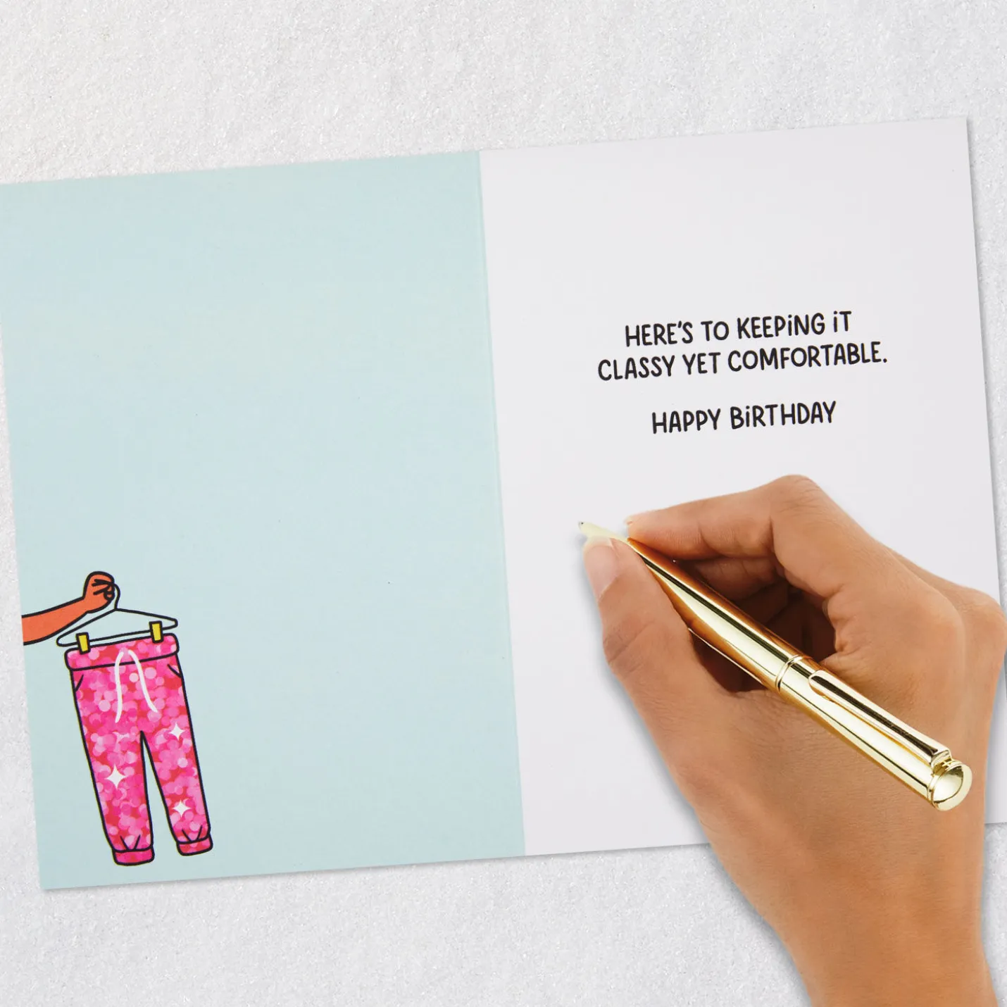 Classy Yet Comfy Funny Birthday Card