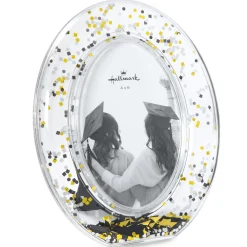 Clear Oval With Confetti Graduation Picture Frame, 4x6