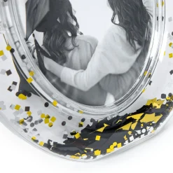 Clear Oval With Confetti Graduation Picture Frame, 4x6