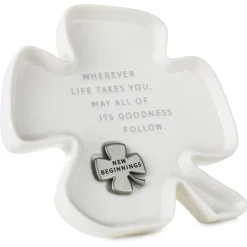 Clover-Shaped Trinket Dish With Token