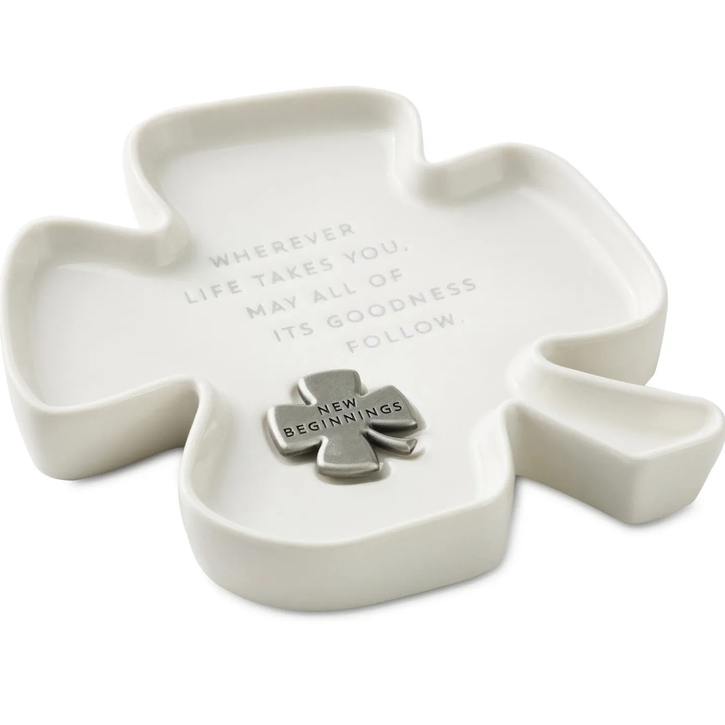 Clover-Shaped Trinket Dish With Token