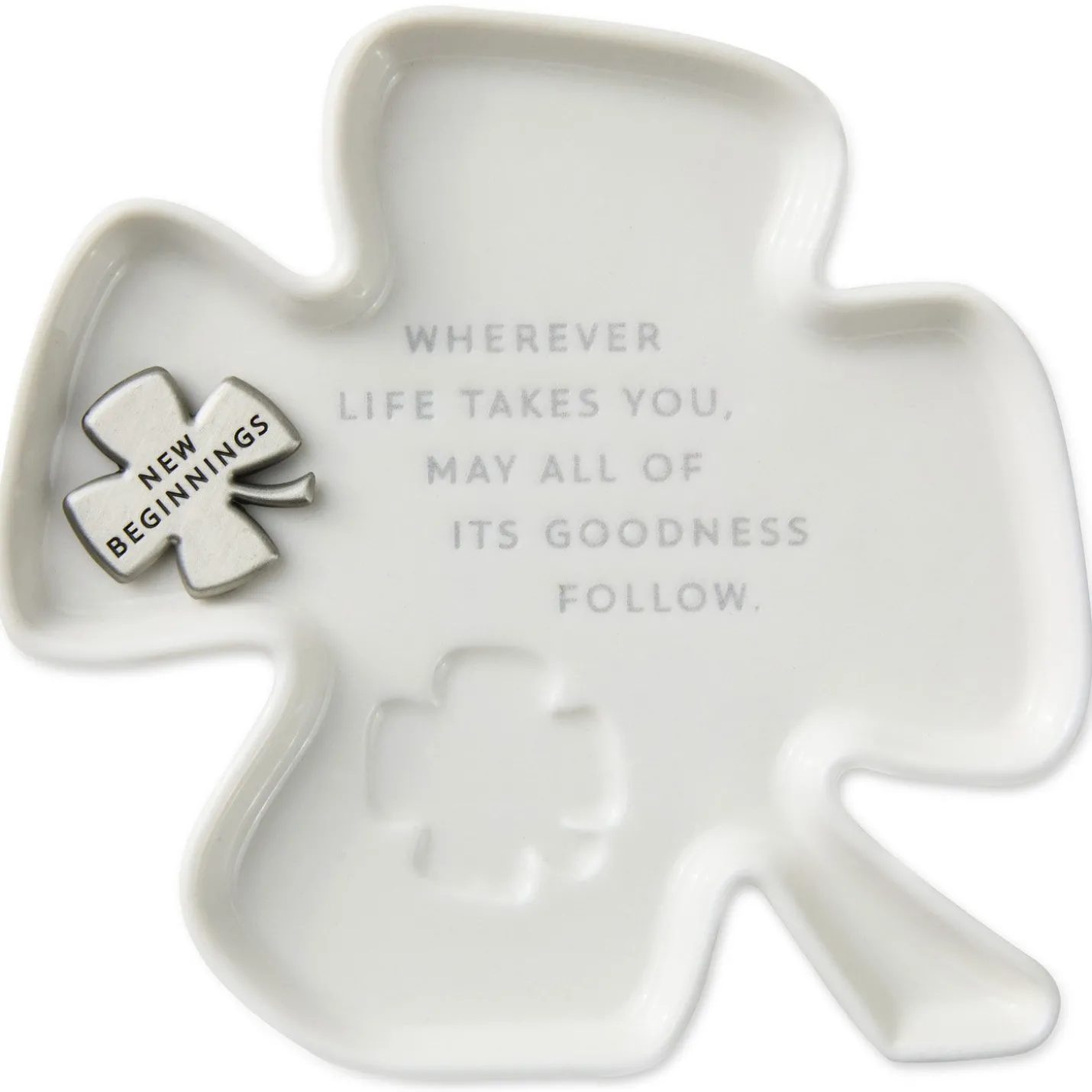 Clover-Shaped Trinket Dish With Token
