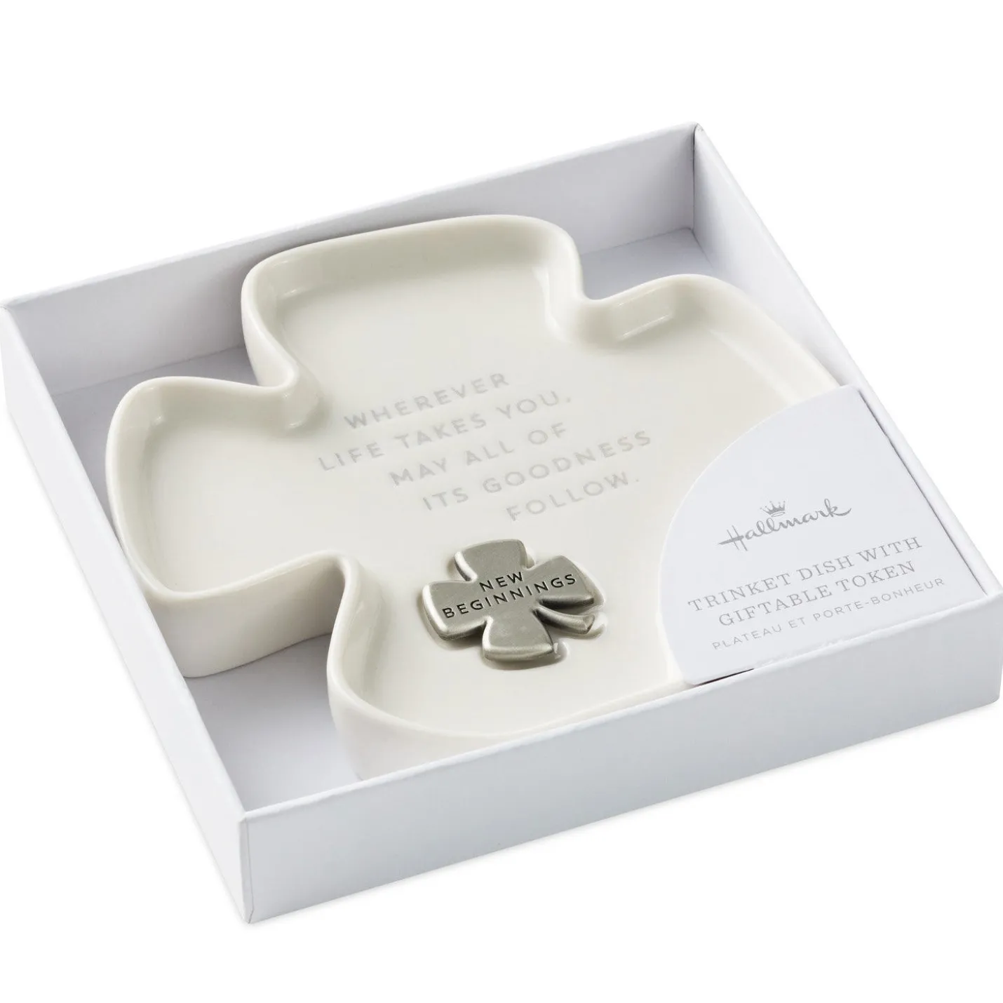 Clover-Shaped Trinket Dish With Token