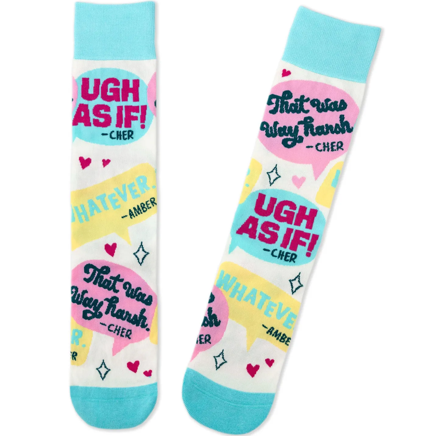Clueless Cher and Amber Quotes Novelty Crew Socks