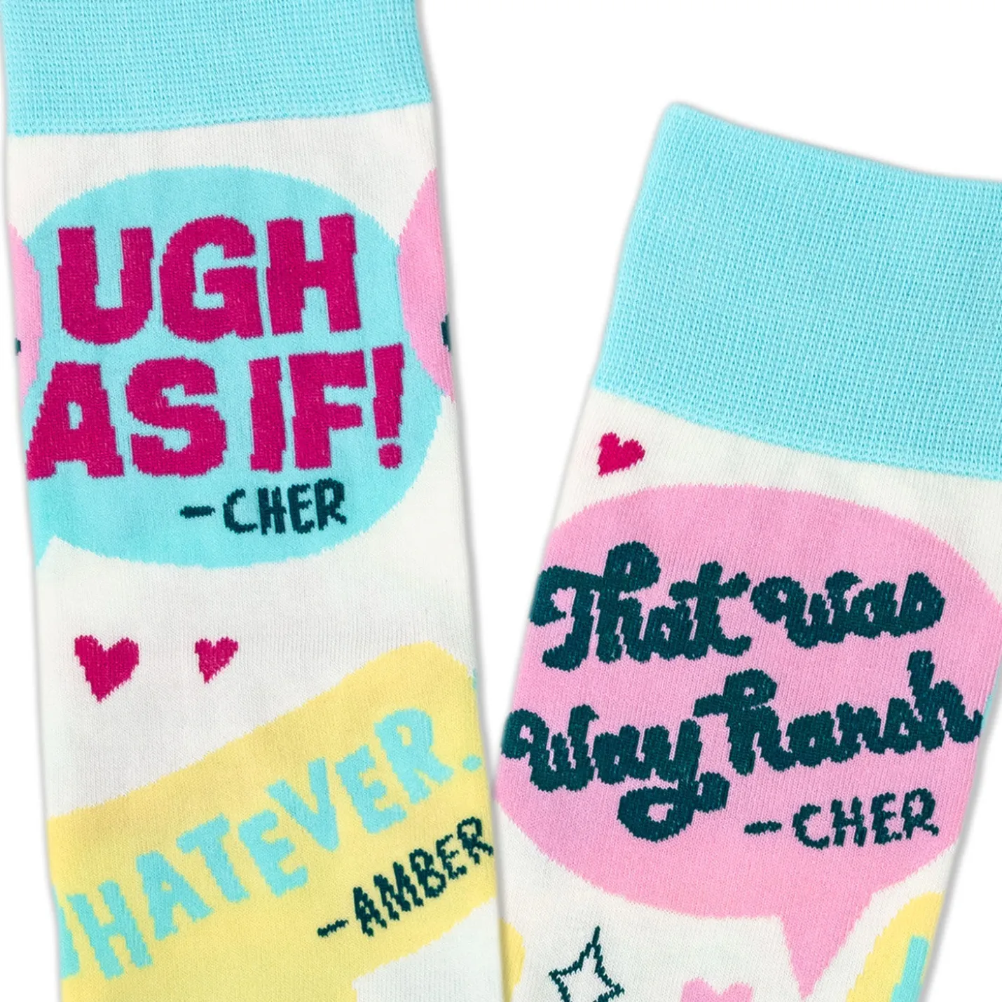 Clueless Cher and Amber Quotes Novelty Crew Socks