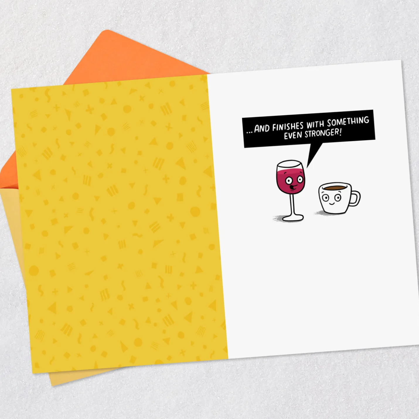 Coffee and Wine Funny Birthday Card for Adult