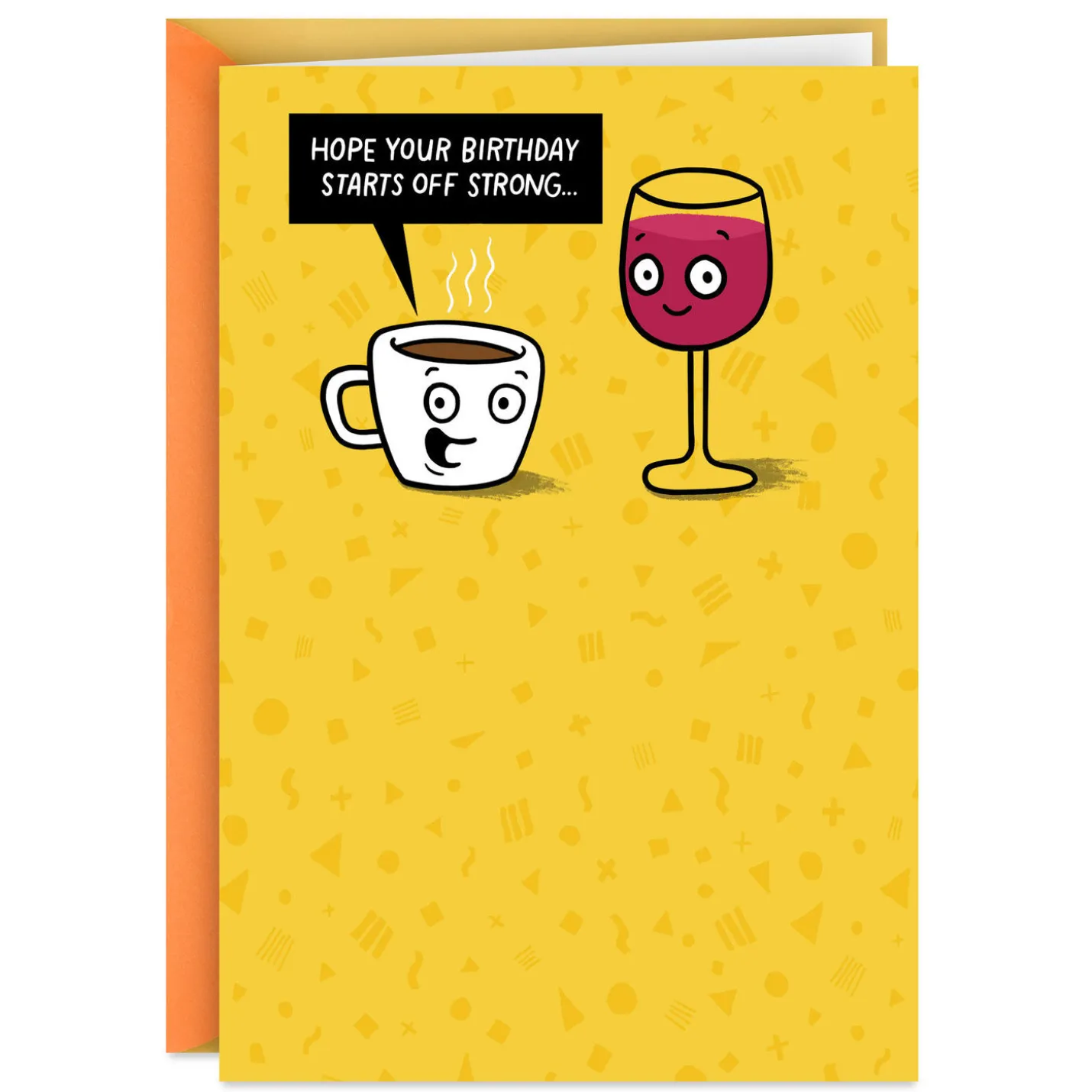 Coffee and Wine Funny Birthday Card for Adult