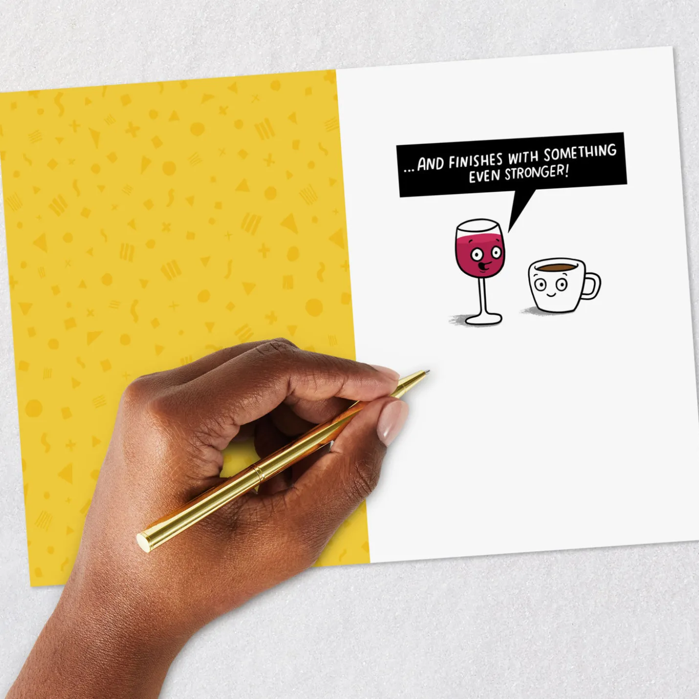 Coffee and Wine Funny Birthday Card for Adult