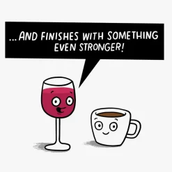 Coffee and Wine Funny Birthday Card for Adult
