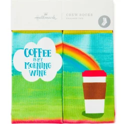 Coffee Is My Morning Wine Funny Crew Socks