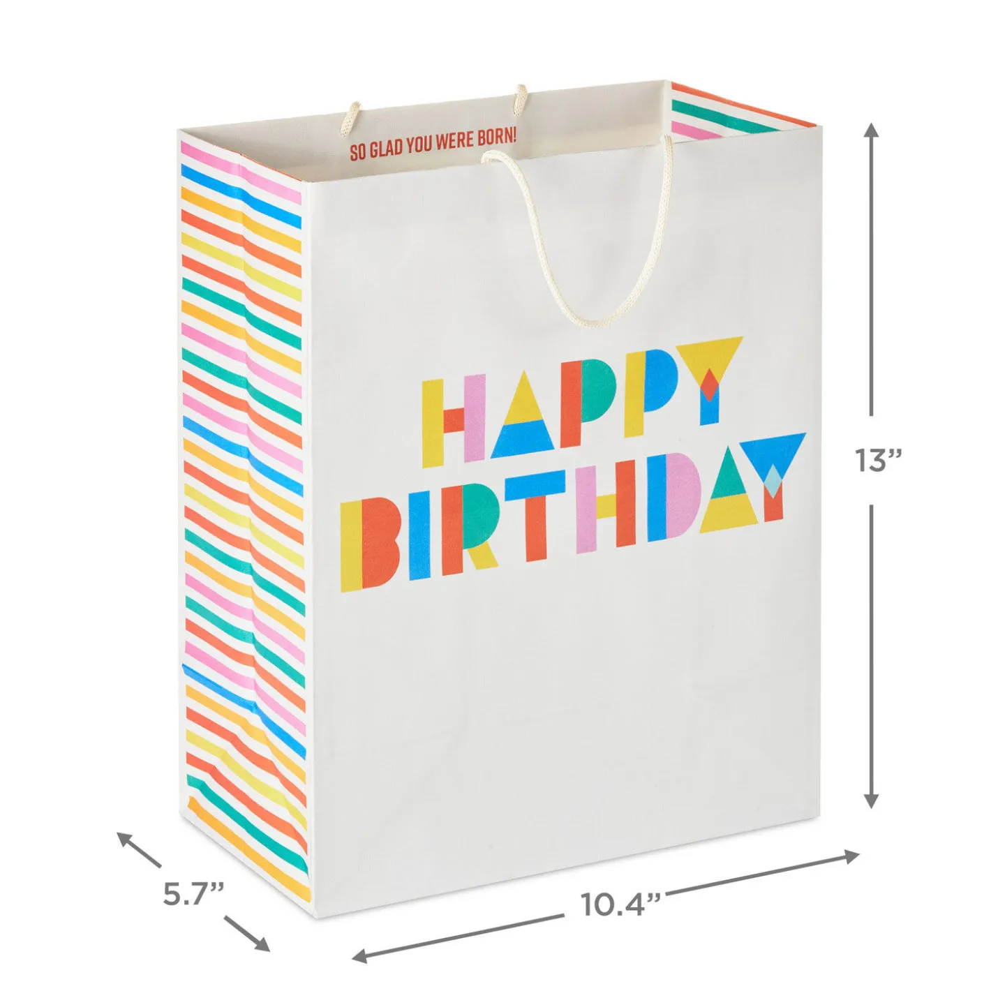 13" Collage Lettering Large Birthday Gift Bag