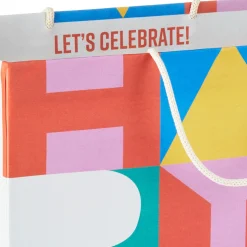 13" Color Block Large Birthday Gift Bag