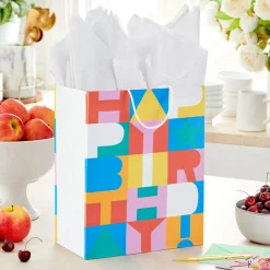 13" Color Block Large Birthday Gift Bag