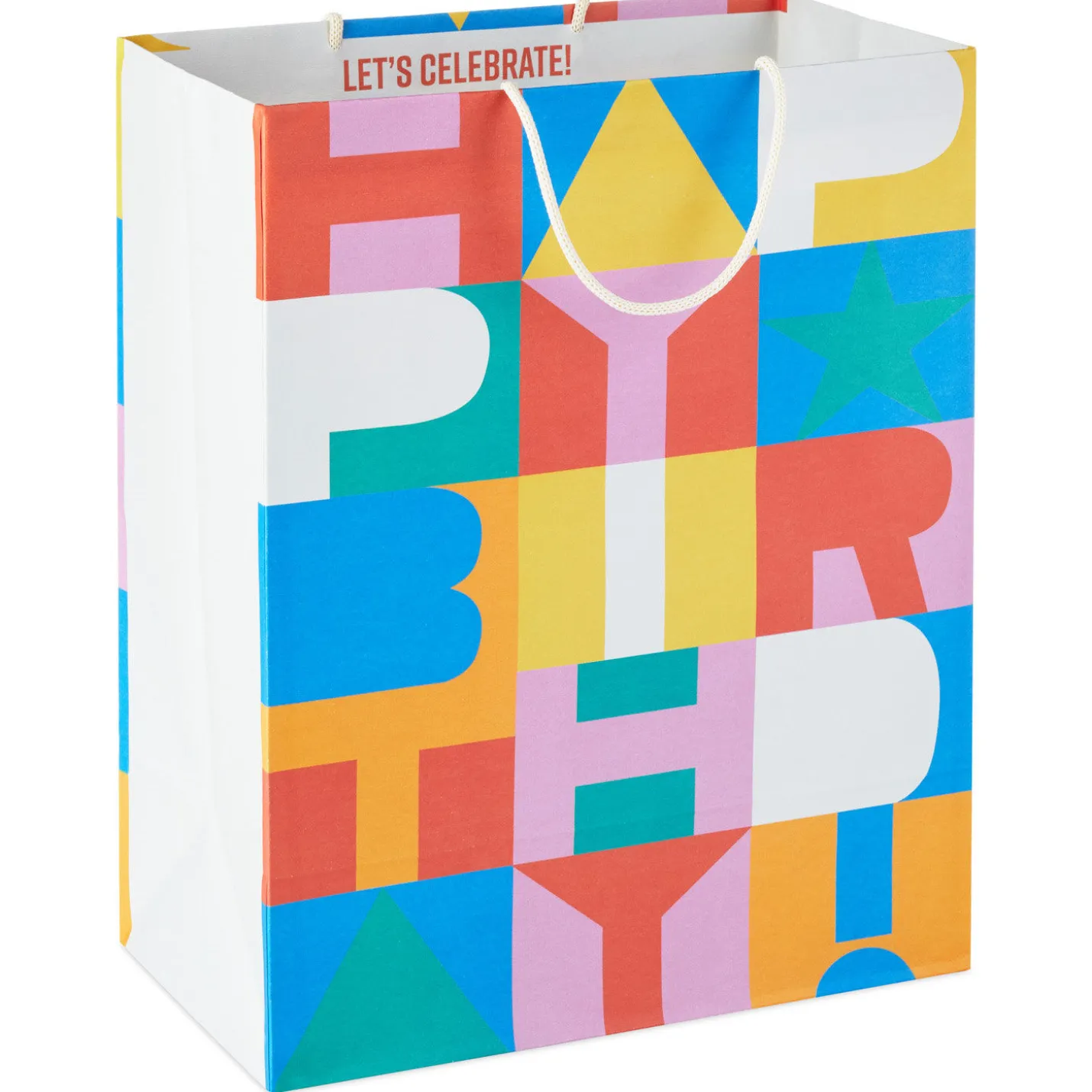 13" Color Block Large Birthday Gift Bag